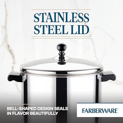 Farberware Classic Series Stainless Steel Stock Pot with Lid, 8-Quart, Silver