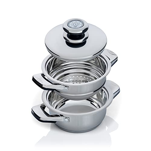 28 Piece 12-Element, Heavy-Gauge Stainless Steel Cookware Set