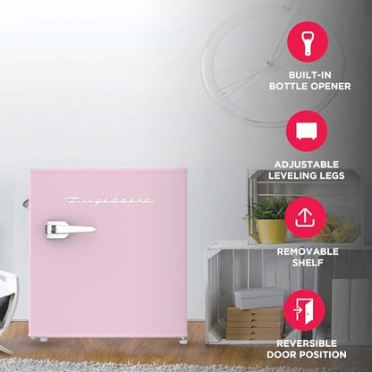 Frigidaire EFR176 1.6 cu. ft. Retro Bar Fridge with Side Bottle Opener (Pink)
