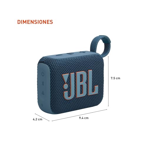 JBL Go 4 - Ultra-Portable, Waterproof and Dustproof Bluetooth Speaker, Big JBL Pro Sound with Punchy bass, 7-Hour Built-in Battery, Made in Part with Recycled Materials (Blue)