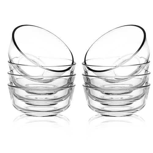 Sweejar Small Glass Bowls Set, 8 oz Prep Bowls for Cooking, 4 inch Bowls for Kitchen, Dessert Bowls for Ice Cream, Serving Bowls for Dipping, 10 pack