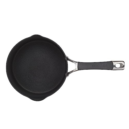 Circulon Radiance Hard-Anodized Nonstick Saucepan, Durable Nonstick Cookware, Sauce Pan with Straining Lid, 3-Quart, Gray