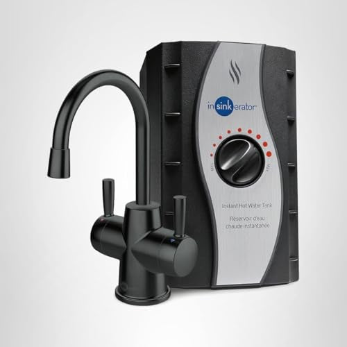 InSinkErator Stainless Steel Tank, HC250MBLK-SS HOT250 System, 2-Handle Drinking Faucet in Matte Black with 2/3-Gallon, Filter-Compatible Instant Hot/Cold Water Dispenser