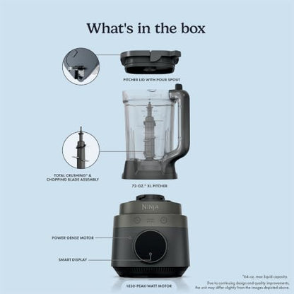 Ninja CrushBOSS Intelligent Blender, 1850PW, XL 72-oz, Onyx, LB201BK
