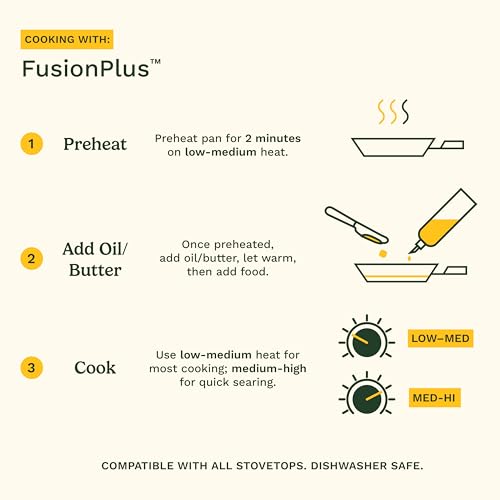 Cuisinart FusionPlus Hybrid Stainless Steel Cookware Set, 2-Piece Skillet Cooking Set with PFAS-Free PURELYSEAR Ceramic Technology, Scratch Proof, Cool Grip Handles, Dishwasher Safe
