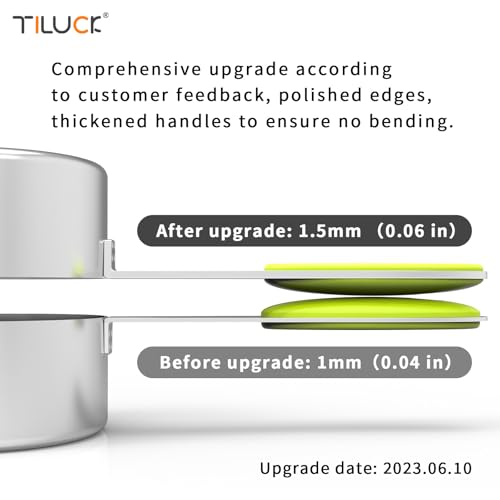 TILUCK Measuring Cups and Spoons Set, Stainless Steel, Kitchen Utensils for Cooking and Baking (10)