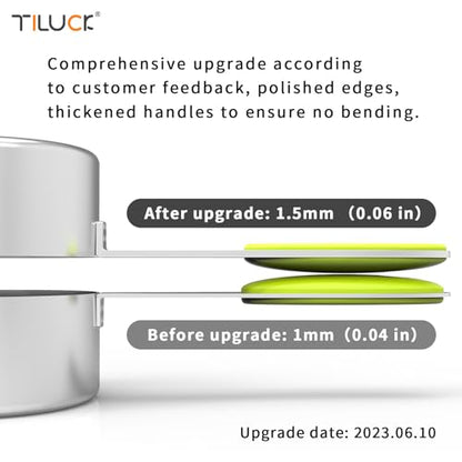 TILUCK Measuring Cups and Spoons Set, Stainless Steel, Kitchen Utensils for Cooking and Baking (10)