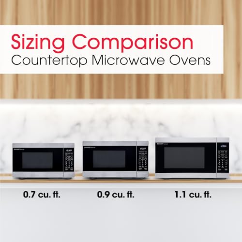 SHARP Countertop Microwave Oven with Removable 12.4" Carousel Turntable, 1000 Watt, 1.1 Cubic Feet, Stainless Steel