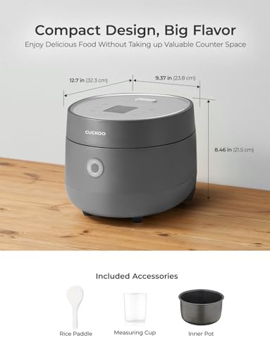 CUCKOO Micom Fuzzy Logic Rice Cooker, 12-Cup Cooked, Gray, CR-0675FG