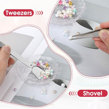 4pcs Sprinkles Tools for Cake Decorating, 4 Claw Sprinkle Pen Pearl Grabber Cake Decorating Tools Set Stainless Steel Cake Tweezers Pearl Sprinkle Spoon with Shovel Head Cake Cookie Cupcake Decoration