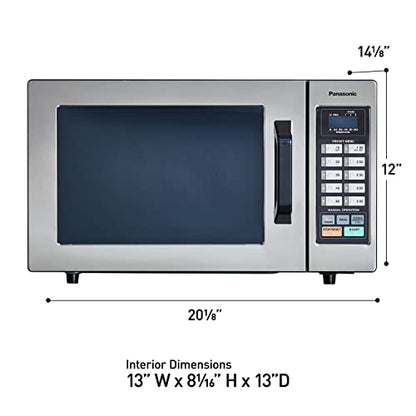 Panasonic NE-1054F Compact Light-Duty Countertop Commercial Microwave Oven with 10 Programmable Memory and Touch Screen Control, Countertop Microwave Oven, 1000W, 0.8 Cu. Ft, Stainless Steel