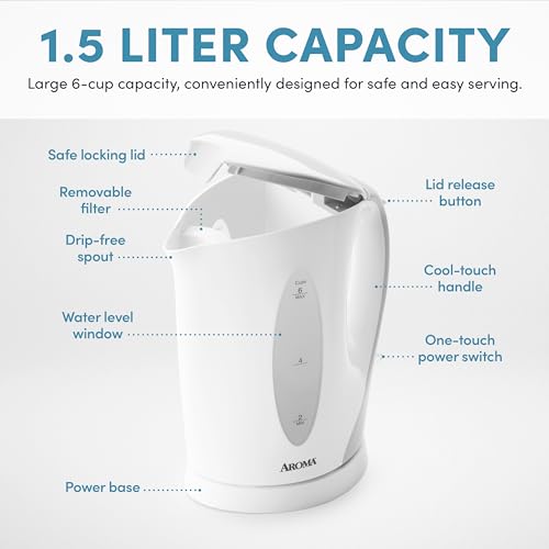 AROMA® 1.5L / 6-Cup Electric Tea Kettle