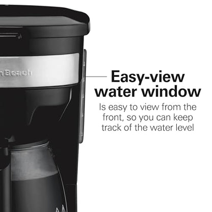 Hamilton Beach 12 Cup Programmable Drip Coffee Maker Machine, Regular & Bold Brew Options, Auto Pause and Pour, Glass Carafe, Black with Stainless Accents (46299J)