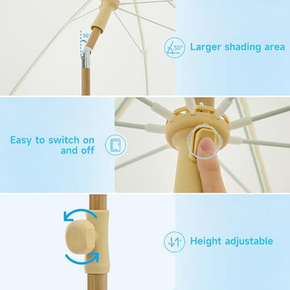Kbrellaoutlets Patio Fringe Umbrella with UPF 50+ Protection,8 Ribs and Push Button Tilt,Outdoor Beach Umbrella For Garden, Courtyard,Pool,Outside