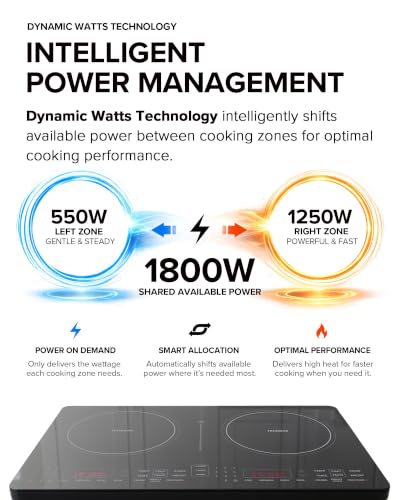 Nuwave PIC Double Portable Induction Cooktop, 900W/1500W/1800W Options