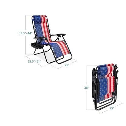 Best Choice Products Zero Gravity Chair Recliner, American Flag