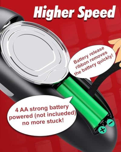 Electric Can Opener, One Touch Battery Operated Automatic Can Opener with Smooth Edge, Hands Free Can Openers for Seniors with Arthritis and Weak Hands, Kitchen Gadget Fits Most Standard Cans