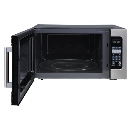 24.4 in. W. 2.2 cu. ft. Countertop Microwave Oven in Stainless Steel, with Gray Cavity