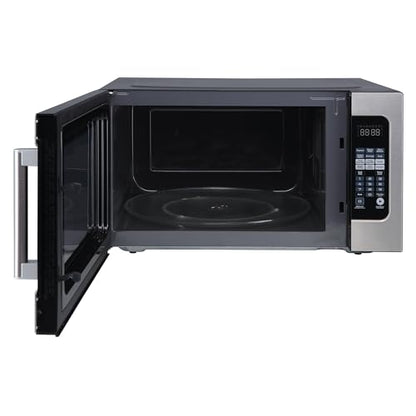 24.4 in. W. 2.2 cu. ft. Countertop Microwave Oven in Stainless Steel, with Gray Cavity