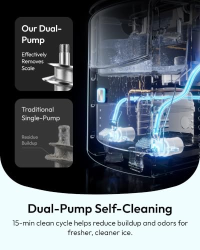 Euhomy Countertop Nugget Ice Maker, 35lbs Daily Sonic Crushed Ice Machine