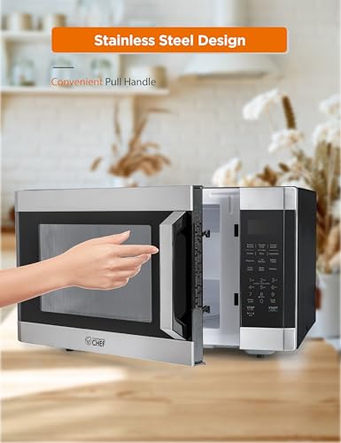 Commercial Chef 1.6 Cu. Ft. Countertop Microwave Oven, CHM16MS6, Stainless