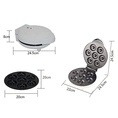 Fabater Maker Machine, Electric Non Stick Doughnut Maker, Toaster Donut Machine for Home Snacks Dessert with Non Slip Feet, Breakfast Maker, Baking Pan, Makes 7 Doughnuts