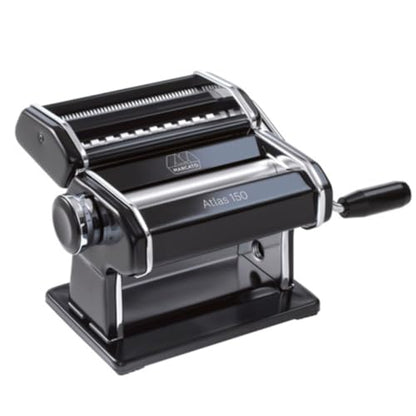 Marcato Atlas Pasta Machine, Made in Italy, Black, Includes Pasta Cutter, Hand Crank, and Instructions