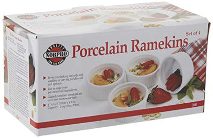 Norpro 8oz/240ml Porcelain Ramekins, Set of 4