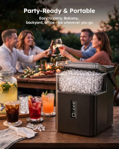 SIMZLIFE Nugget Ice Maker Countertop 38 lbs/Day Fast Chewable Ice in 5 Mins