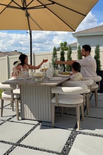 PURPLE LEAF Italian Patio Dining Set 9 Pieces with Cushion, Seamless Table