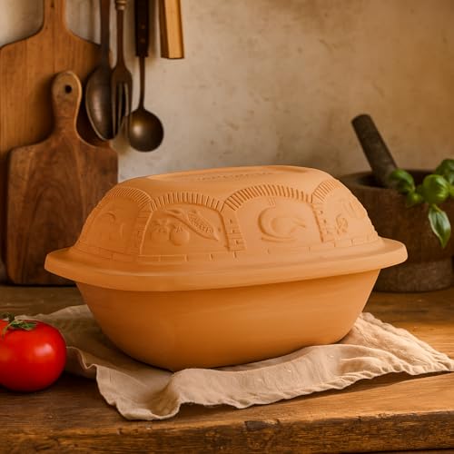 Eurita Clay Roaster, 3 Quart, 2.8 litres, Non-Stick Earthenware, Toxin-Free, Healthy Clay Pot Cooking, Versatile Cooking Dutch Oven, Digital Recipe and Instructions Included