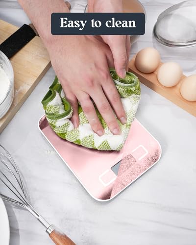 Tcsxady Food Scale, 11lb Digital Kitchen Scale with 6 Units LCD Display and Tare Function,Compact Design for Baking,Healthy Cooking,Meal Prep, 304 Stainless Steel
