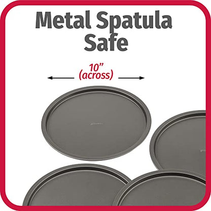 GoodCook Set of 4 Nonstick Steel 10 Inch Personal Pizza Pans Set, Gray