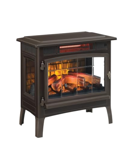 duraflame Freestanding Electric Fireplace Stove Heater with 3D Flame Effect for 1,000 Sq. Ft, Bronze