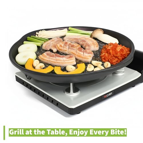 TECHEF - Korean BBQ Nonstick Grill Pan, KBBQ Grill Pan, PFOA-Free, Dishwasher Oven Safe, Made in Korea