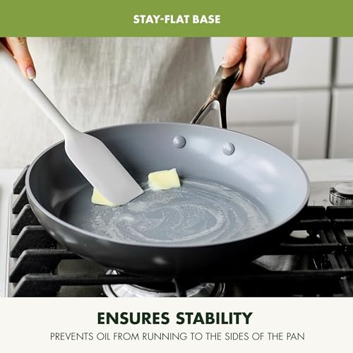 GreenPan Valencia Pro Ceramic Nonstick 12” Frying Pan Skillet, Hard Anodized PFAS-Free Cookware, Induction Ready, Compatible on All Cooktops, Eggs & Omelets, Dishwasher Safe, Oven Safe to 600F, Gray