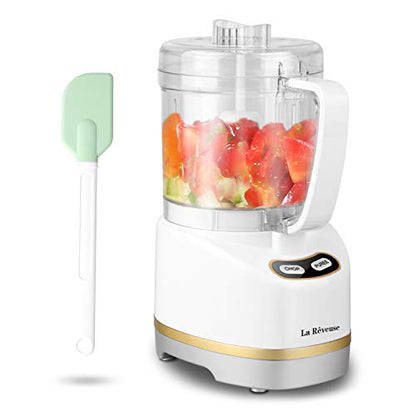 La Reveuse 2 Cup Mini Food Processor, Electric Chopper Small, White