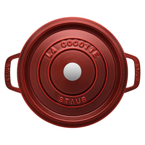 Staub Cast Iron 7-qt Round Cocotte - Grenadine