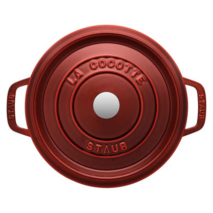 Staub Cast Iron 7-qt Round Cocotte - Grenadine