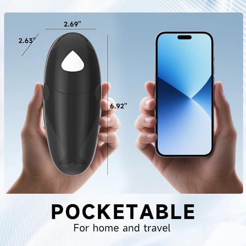 ROLWAY Can Opener, Easy Control Electric Can Opener with Non-Slip Design, Safe and Efficient Can Opener for Seniors, Smooth Edge, Hands Free for Home or Travel, Black