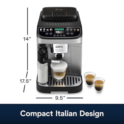 De'Longhi Magnifica Evo Next Fully Automatic Espresso Machine - Programmable Coffee Maker with Grinder and Milk Frother - Hot & Cold Brewer for Espresso, Latte, Cappuccino, Americano, Tea and More