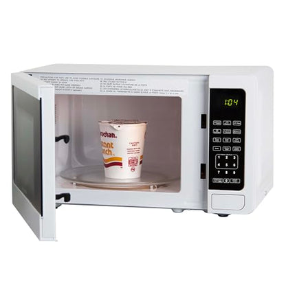 Avanti Countertop Microwave Oven Compact 0.7 Cu. Ft. with Digital Touch Controls, 6 One-Touch Presets, 10 Power Levels, 700W, Interior Lighting, Turntable, in White
