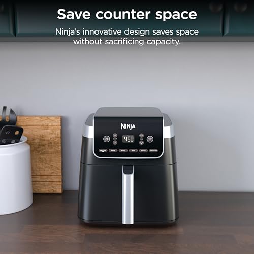 Ninja XL Air Fryer with MaxCrisp | 6.5 QT Capacity | 6-in-1 Max Crisp, Air Fry, Roast, Bake, Reheat & Dehydrate | 450°F Temp | 1750 Watts | Nonstick Basket, Crisper Plate & Recipe Guide | Grey | AF181