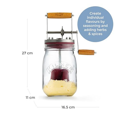 Kilner Vintage Glass Butter Churn; Delicious Homemade Butter in as Little as Ten Minutes; Large 34-Fluid Ounce Capacity Butter Churner, 1 EA