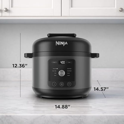 Ninja HyperHeat 9-in-1 Electric Pressure Cooker | 6.5 Qt Multi Cooker with Sear/Sauté, Slow Cooker, Rice Cooker, Sous Vide | 1200W | Fast Cooking, PFAS-Free Pot | Dark Gray | PC201GY