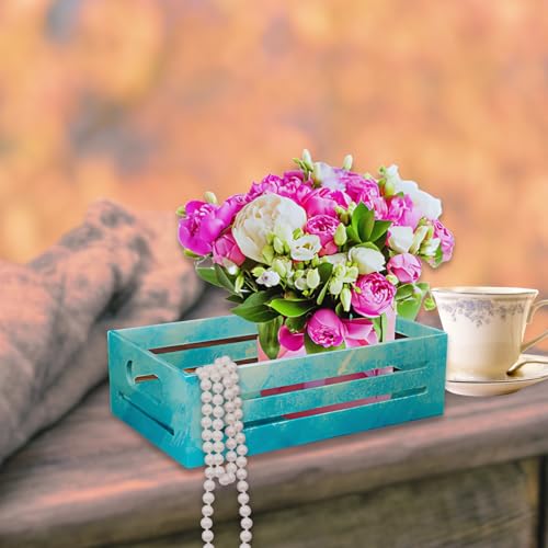 Wooden Tray with Handles - Set of 4 Small Wood Crates for Crafts Small Wooden Pallets for Display Apple Crates Unfinished Wood Trays for Crafts Nesting