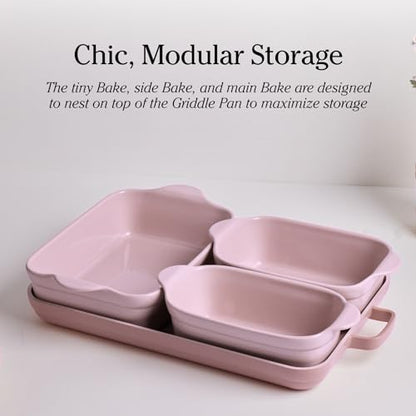 Our Place Bakeware Set | 5-Piece Ceramic Bakeware Collection with Stovetop-to-Oven Griddle Pan | PFAS-Free Non-Toxic Nonstick Pans, Oven Mat & Baking Dishes | Steam