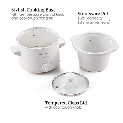 Elite Gourmet MST-250XW Electric Ceramic Slow Cooker, Adjustable Temp
