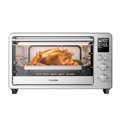 TOSHIBA ChefFry Air Fryer Toaster Oven Combo, 26.4 QT Large Capacity, 12-in-1 Countertop Toaster Oven, Stainless Steel