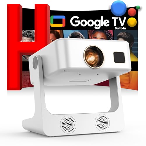 Outdoor-Projector-4K [Built-in Google TV/180°Rotatable Stand/Voice Control/E-Focus],Sovboi Smart-Movie-Projector with WiFi6 and Bluetooth, 2500 Brightness Portable-Proyector for 10,000+ Streaming Apps